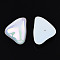 Electroplated ABS Plastic Imitation Pearl Beads, Triangle, Half Drilled, Creamy White, 17x22.5x6mm, Half Hole: 1.2mm