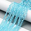 Transparent Electroplate Glass Beads Strands EGLA-A039-T4mm-A20-4