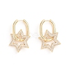 Brass Micro Pave Cubic Zirconia Huggie Hoop Earrings EJEW-G274-03G-03-1