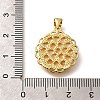 Brass with Natural Shell Carved Pendants KK-Z091-05G-03-3