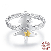 Christmas Tree Rhodium Plated 925 Sterling Silver Cuff Rings for Women FS-WG343DB-01-2