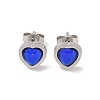 3 Pairs 3 Colors 304 Stainless Steel Heart Stud Earrings for Women EJEW-K279-07P-02-3