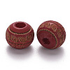 Painted Natural Wood Beads WOOD-N006-02A-10-2