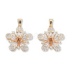 Brass Pave Clear Cubic Zirconia Pendants KK-N232-470-2