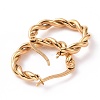Iron Plating(IP) 304 Stainless Steel Twist Rope Hoop Earrings for Women Hand Polished EJEW-G298-07A-G-2