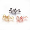 Brass Micro Pave Cubic Zirconia Letter Slide Charms ZIRC-P077-29-NR-1