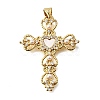 Brass Micro Pave Cubic Zirconia ABS Imitation Pearl Pendants KK-D328-03G-D-1