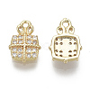 Brass Micro Pave Clear Cubic Zirconia Charms X-KK-S348-526-NF-2