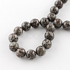 Round Natural Red Snowflake Obsidian Beads Strands G-R324-10mm-01-2