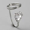 Alloy Micro Pave Cubic Zirconia Women Finger Nail Rings MRMJ-WH0002-08P-01-2
