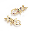Brass Micro Pave Cubic Zirconia Links ZIRC-O034-09G-2