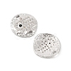 Brass Micro Pave Clear Cubic Zirconia Disc with Hamsa Hand Connector Charms KK-P300-24P-01-2