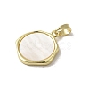Brass Pave Shell Pendants KK-I708-14B-G-2