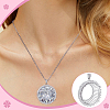 1Pc Flat Round 925 Sterling Silver Crystal Rhinestone Pendant Cabochon Open Back Settings STER-BC0003-24-5
