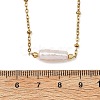 Natural Baroque Keshi Pearl Column Pendant 304 Stainless Steel Satellite Chain Necklaces NJEW-JN06338-01-5