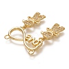 Brass Micro Pave Clear Cubic Zirconia Pendant Links ZIRC-C020-33G-3
