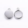 Tarnish Resistant 304 Stainless Steel Pendant Cabochon Settings STAS-T008-128-2
