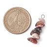 Gradient Color Natural Rose Quartz & Natural Rhodonite & Natural Pink Opal Chip Beaded Pendants PALLOY-JF02791-04-2