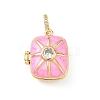 Brass Enamel Photo Locket Pendants KK-A303-19C-G-1