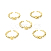 Clear Cubic Zirconia Initial Letter Open Cuff Ring RJEW-H120-09G-W-4