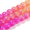 Spray Painted Crackle Glass Beads Strands DGLA-C002-8mm-09-3