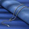 12Pcs 2.8MM 304 Stainless Steel Textured Cable Chain Necklaces for Men Women NJEW-H093-18P-03-3