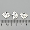 Wedding Theme Antique Silver Tone Tibetan Style Alloy Heart with Mother of the Groom Rhinestone Charms LS-TIBEP-N005-17A-3