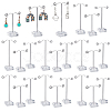 8 Sets 3 Sizes T Bar Iron Earring Display Frames EDIS-FG0001-75-1