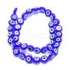 Handmade Evil Eye Lampwork Flat Round Bead Strands LAMP-L058-12mm-12-2