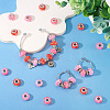 70Pcs 7 Colors Transparent Resin Rondelle European Beads RESI-TA0004-82-8