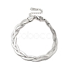 Non-Tarnish 304 Stainless Steel Interlocking Herringbone Chain Bracelet for Men Women BJEW-H554-01P-1