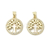Brass Micro Pave Cubic Zirconia Pendants KK-D384-06G-03-1