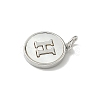 Brass Pave Natural Shell Flat Round with Letter Charms KK-Z115-13P-H-2