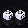 Acrylic Horizontal Hole Letter Beads X-PL37C9129-Q-2