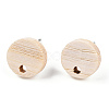 Ash Wood Stud Earring Findings EJEW-N017-011T-2