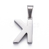 Non-Tarnish 304 Stainless Steel Letter Pendants X-STAS-H127-K-P-2
