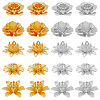 60Pcs 10 Style 3D Brass Bead Caps KK-FH0006-47-1
