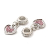 Rack Plating Alloy Rhinestone European Dangle Charms PALLOY-P289-14P-03-3