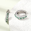 Brass Micro Pave Cubic Zirconia Hoop Earrings KK-CBA8324-22P-03-2