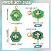 8Pcs 2 Styles Rack Plating Brass Enamel Pendants KK-BC0014-81-2
