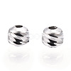 Rhodium Plated 925 Sterling Silver Beads STER-T004-78P-2.5mm-2