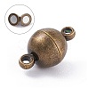 Round Brass Magnetic Clasps with Loops MC019-AB-2