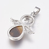 Natural Tiger Eye Pendants X-G-G651-A05-3