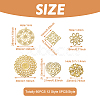 60Pcs 12 Style Brass Multi-strand Links & Filigree Joiners Links KK-SW0001-05-3