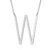 Non-Tarnish 201 Stainless Steel Initial Pendants Necklaces NJEW-S069-JN003D-W-1