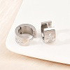 304 Stainless Steel Micro Pave Clear Cubic Zirconia Hoop Earrings EJEW-G457-03P-2