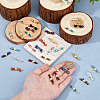 32Pcs 16 Styles Natural Mixed Gemstone Chip Connector Charms PALLOY-FH00095-3