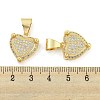 Brass Micro Pave Clear Cubic Zirconia Pendants ZIRC-P115-07C-G-3