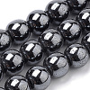 Non-magnetic Synthetic Hematite Beads Strands G-S259-44-6mm-1