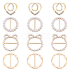12Pcs 4 Styles Alloy Resin Buckle Clasps FIND-GL0002-20-1